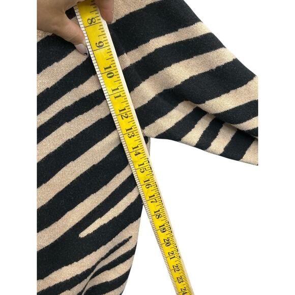 Philosophy Striped Sweater Sz Large Black Beige - Picture 10 of 12